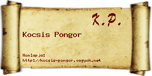 Kocsis Pongor névjegykártya